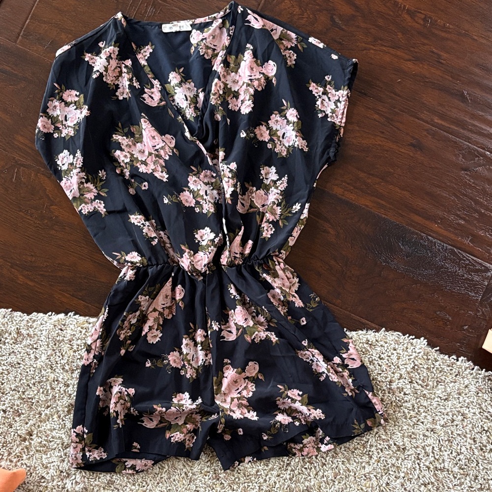 Love Culture Black Floral Jumpsuit